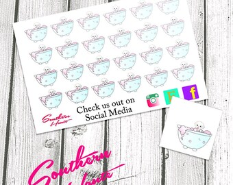 Planner Stickers Cockapoo Dog Bath Stickers for Erin Condren, Plum Paper, Filofax, and Kate Spade Planners