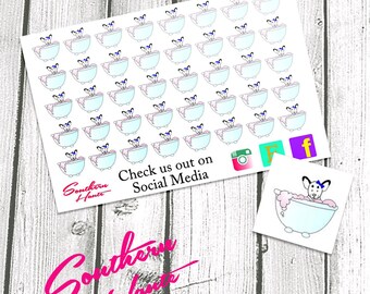 Chihauhau Dog Bath Stickers Planner Stickers for Erin Condren, Plum Paper, Filofax, and Kate Spade Planners