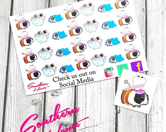 Cute Guinea Pig Planner Stickers for Erin Condren, Plum Paper, Filofax, and Kate Spade Planners