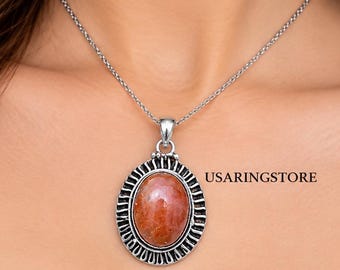 Tiny Sunstone Pendent, Beautiful Pendent, Different From All Pendent, Healing Gemstone Pendent, 925 Sterling Silver, Silver Jewelry Gift