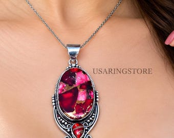 Rose Dahila Turquoise  Pendant-925 Solid Silver Pendant-Oval Pendant-Valentine Gift-Women Pendant-Bohemian Silver Pendant