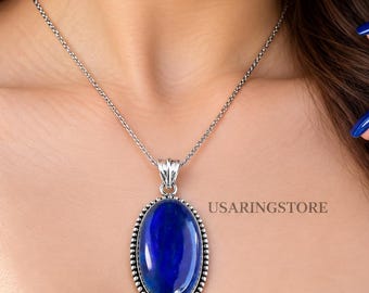 Blue Fire Labradorite Gemstone Pendant 925 Sterling Silver Anniversary Jewelry