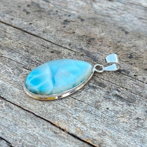 Natural Larimar Pendant 925 Sterling Silver Pendant Larimar Gemstone Pendant Jewelry Handmade Pendant Larimar Jewelry Gifts for Her~