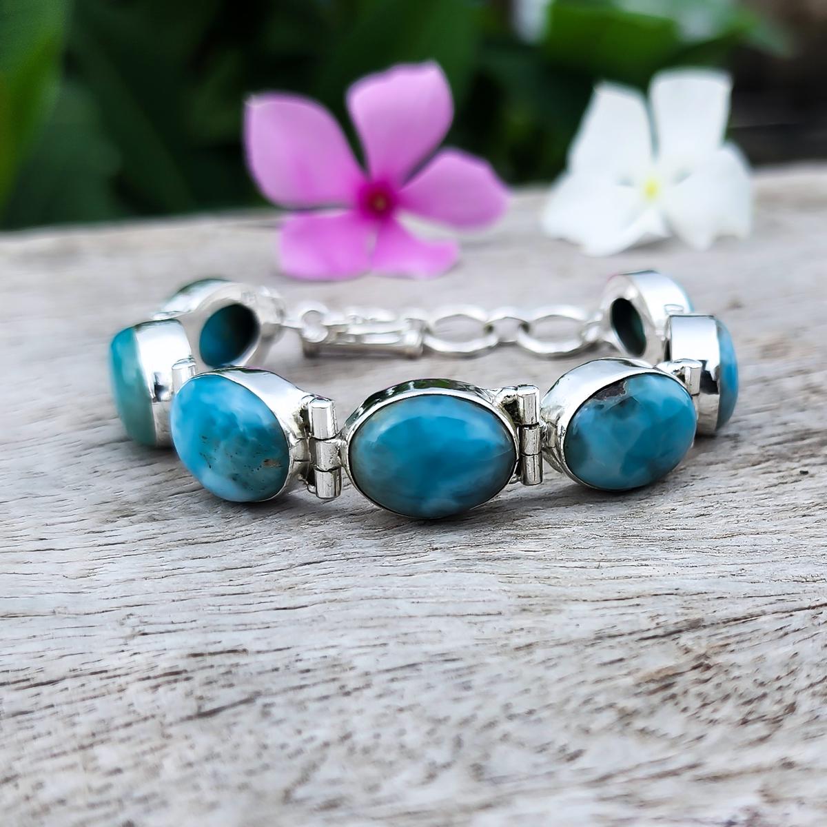 larimarbrace.ymさん12-13-2 Larimar Bracelets 7mm 9mm 11mm 13mm – HighlandCrystal Shop