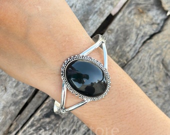 Rainbow Obsidian Bangle, 925 Sterling Silver Bangle, Women Bangle, Obsidian Jewelry, Handmade Bangle, Silver Bangle, Obsidian Bracelet, Gift