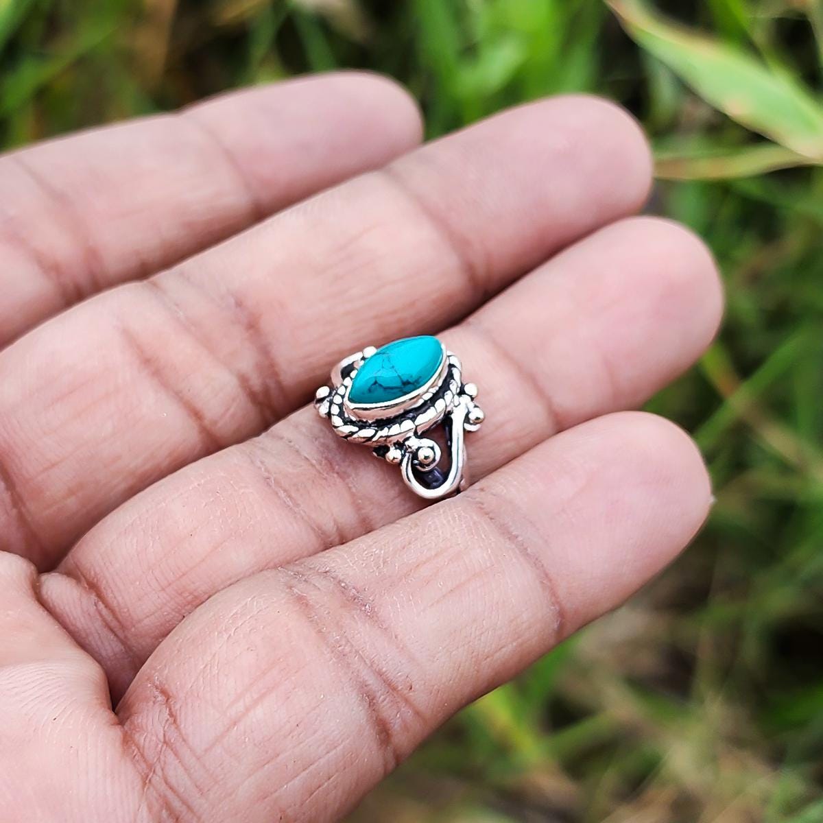 Bague pierre précieuse améthyste argent sterling 925 fait main cadeau US tail