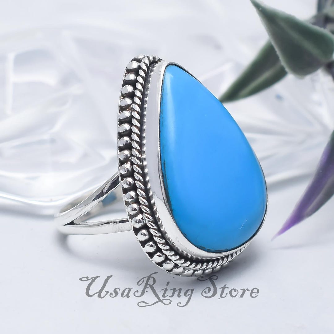 Elemental Gems Polished Multi Shape Sleeping Beauty Turquoise Ring main image 1