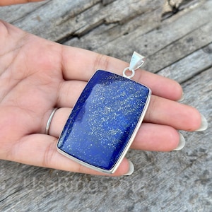 Lapis Lazuli Pendant, 925 Sterling Silver Pendant Necklace Lapis Lazuli Pendant, 925 Sterling Silver Pendant Necklace