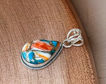 Sterling Silver Genuine Pear Gemstone Filigree Pendant Sterling Silver Genuine Pear Gemstone Filigree Pendant