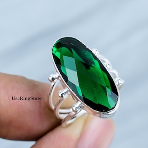 Chrome Diopside Ring 925 Sterling Silver Handmade Gemstone Jewelry Unique Green Beauty Statement Piece Exclusive Mother&#39;s Day Gifts for Love