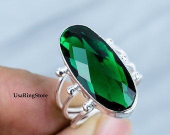 Chrome Diopside Ring 925 Sterling Silver Handmade Gemstone Jewelry Unique Green Beauty Statement Piece Exclusive Mother's Day Gifts for Love
