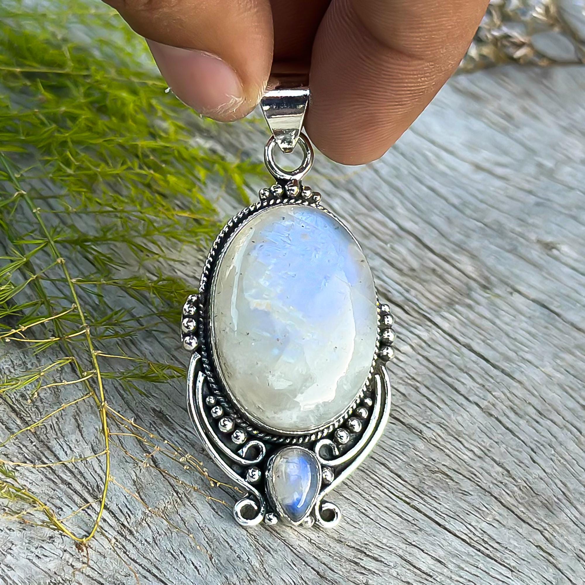 Moonstone Diamond Necklace - Etsy Moonstone Diamond Necklace - Etsy