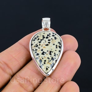 Dalmatian Jasper Pendant - 925 Sterling Silver Pendant - Dalmatian Jasper - Jewelry For Christmas - Handmade Pendant Jewelry - Gifts For Her