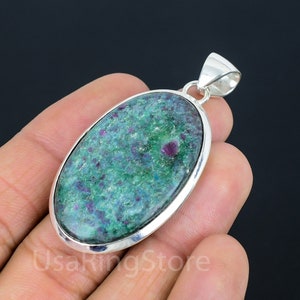 Ruby in Kyanite Pendant Handmade Jewelry Ruby in Kyanite Jewelry Ruby in Kyanite Gemstone 925 Sterling Silver Pendant Gift For Her