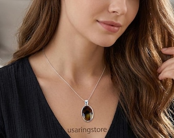 925 Sterling Silver  Montana Agate Pendant: Designer Necklace