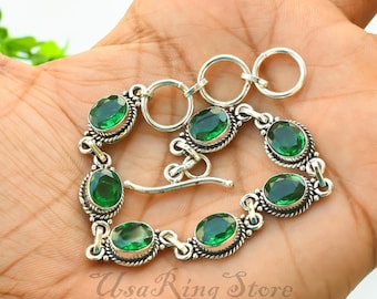 ヴィンテージ コロンビア産エメラルドブレスレット 925スターリング