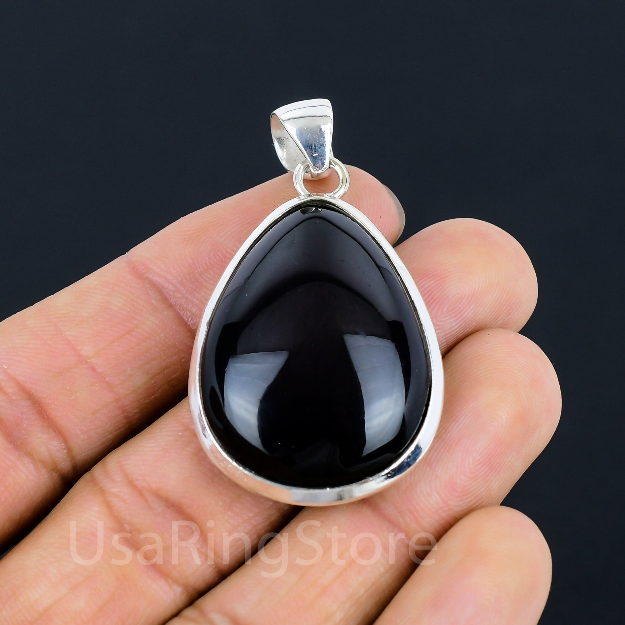 Natural Obsidian Point Set – 6 Silver-Top Black Obsidian Points For Jewelry Making, Healing, Or Display