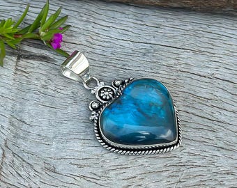 Yifnny Collana Cuore Dell'Oceano Titanic - Placcato Argento Con Ciondolo Blu - 45+5 Cm - Gioiello Romantico In Confezione Regalo