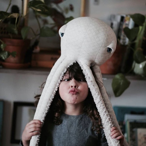 Small Albino Octopus - Handmade Plush toy