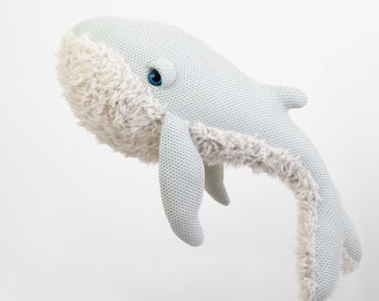 Large Whale Plush Toy - Big Stuffed Animal for Kids - Ocean Nursery Decor - Huggable Cuddly Whale Soft Toy - Nautical Theme Baby Shower Gift