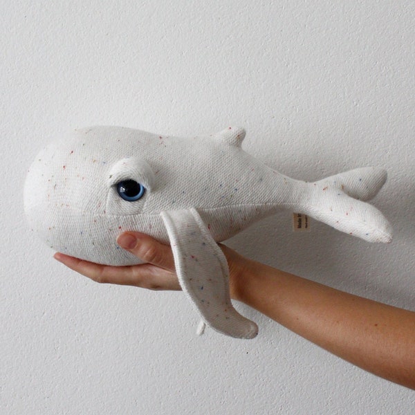 Adorable Tiny Albino Whale Stuffed Animal - Handcrafted Plush Toy for Ocean Lovers