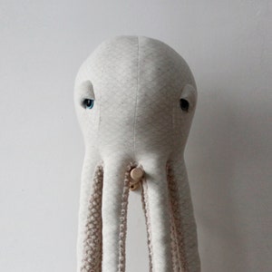 Big Albino Octopus Handmade Stuffed Animal image 1