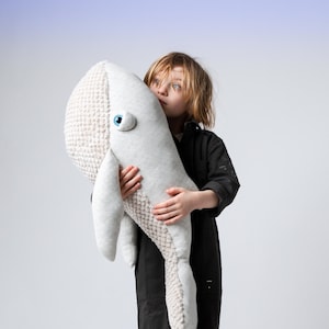 Big Albino Whale - Handmade plush toy