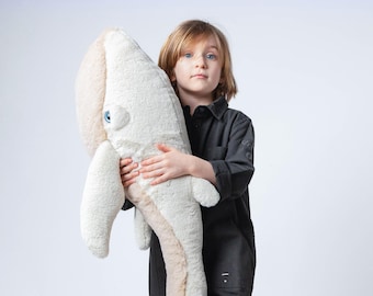Big Full Fur Whale - Handmade plush toy