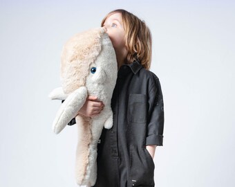 Big Full Fur Whale - Handmade plush toy