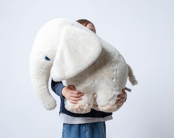 Big Full Fur Elephant - Handmade Stuffed Animal