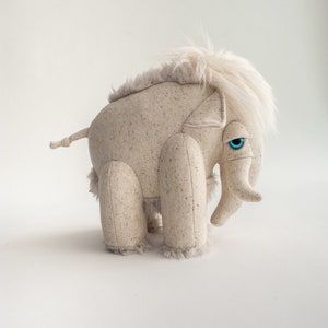 Small Albino Mammoth - Handmade Stuffed Animal