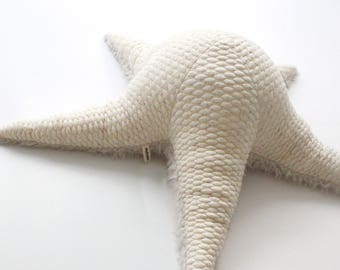 Big Albino Sea Star - Handmade Stuffed Animal / pillow