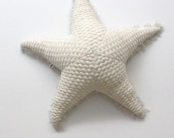 Small Albino Sea Star - Handmade Stuffed Animal / pillow