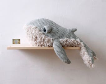 Handmade Small Whale Stuffed Animal - Cute Ocean Plush Toy for Kids - Nautical Nursery Decor - Unique Gift for Whale Lovers