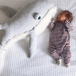 Large Whale Stuffed Animal Soft Plush Ocean Creature Toy Handmade Nautical Nursery Decor Unique Gift for Kids and Marine Enthusiasts image 7