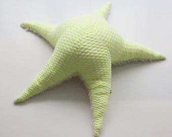Big Neon Sea Star - Handmade Stuffed Animal / Pillow