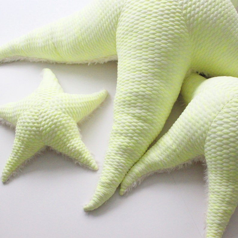 Big Neon Sea Star Handmade Stuffed Animal / Pillow image 7