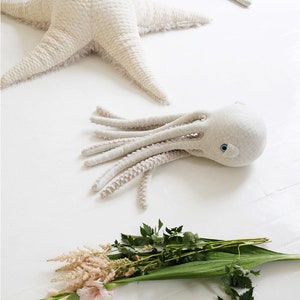 Small Albino Octopus Handmade Stuffed Animal image 6