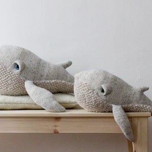 Handcrafted Small Whale Stuffed Animal Cute Ocean Plush Toy Nautical Nursery Decor Whale Lover Gift Soft Cuddly Toy image 4