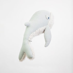 Large Whale Plush Toy Big Stuffed Animal for Kids Ocean Nursery Decor Huggable Cuddly Whale Soft Toy Nautical Theme Baby Shower Gift image 2