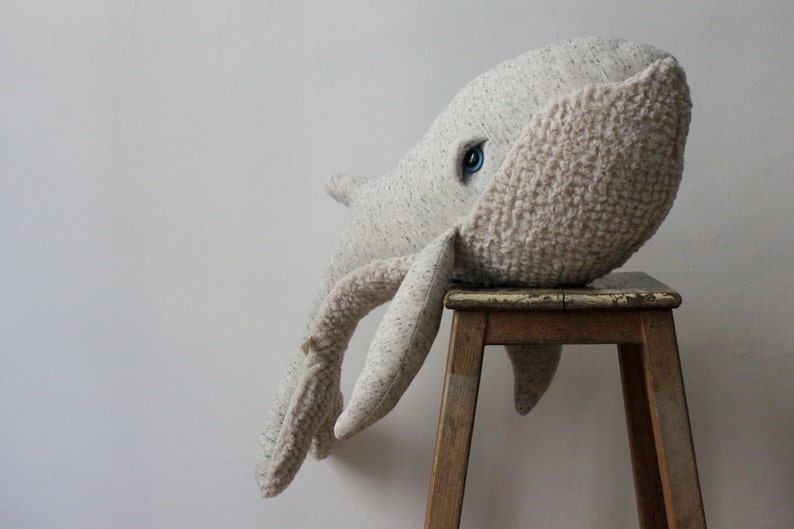 Big Original Whale Handmade Stuffed Animal image 3