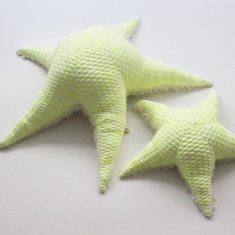 Big Neon Sea Star Handmade Stuffed Animal / Pillow image 3