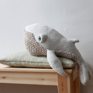 Small Albino Whale Handmade Stuffed Animal image 3