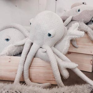 Big Albino Octopus Handmade Plush toy image 9