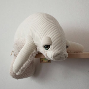 Small Albino Manatee Handmade Stuffed animal image 3