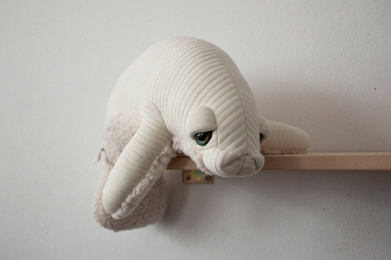 Small Albino Manatee Handmade Stuffed animal image 3