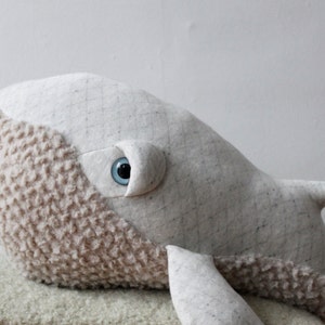 Small Albino Whale Handmade Stuffed Animal image 2