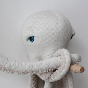 Small Albino Octopus Handmade Stuffed Animal image 3