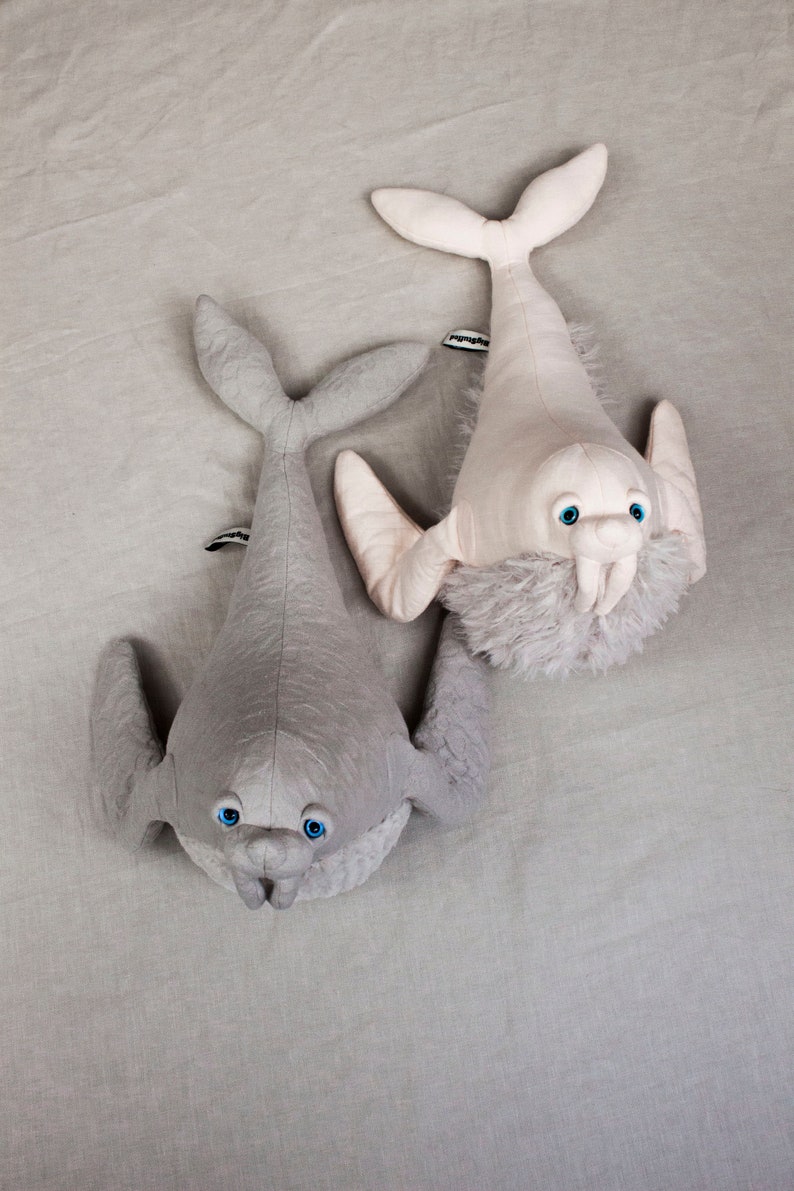 Small Original Walrus Stuffed Animal Handmade Plush toy image 8