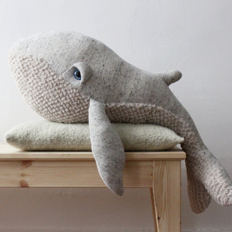 Animale di pezza grande balena Peluche gigante dell'oceano Peluche grande balena morbido e coccoloso Decorazione nautica per la cameretta dei bambini, camera dei bambini, regalo per il baby shower immagine 1